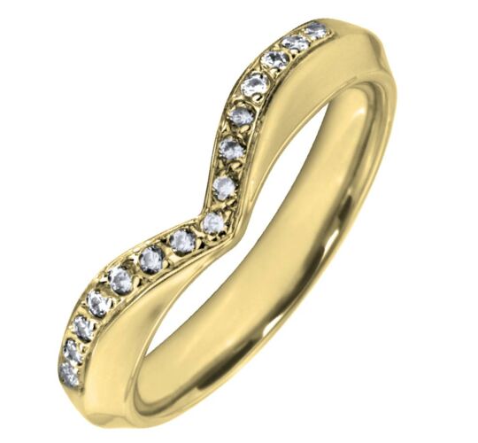 3.0mm Shaped Wedding Ring - 0.11ct Diamond | W530